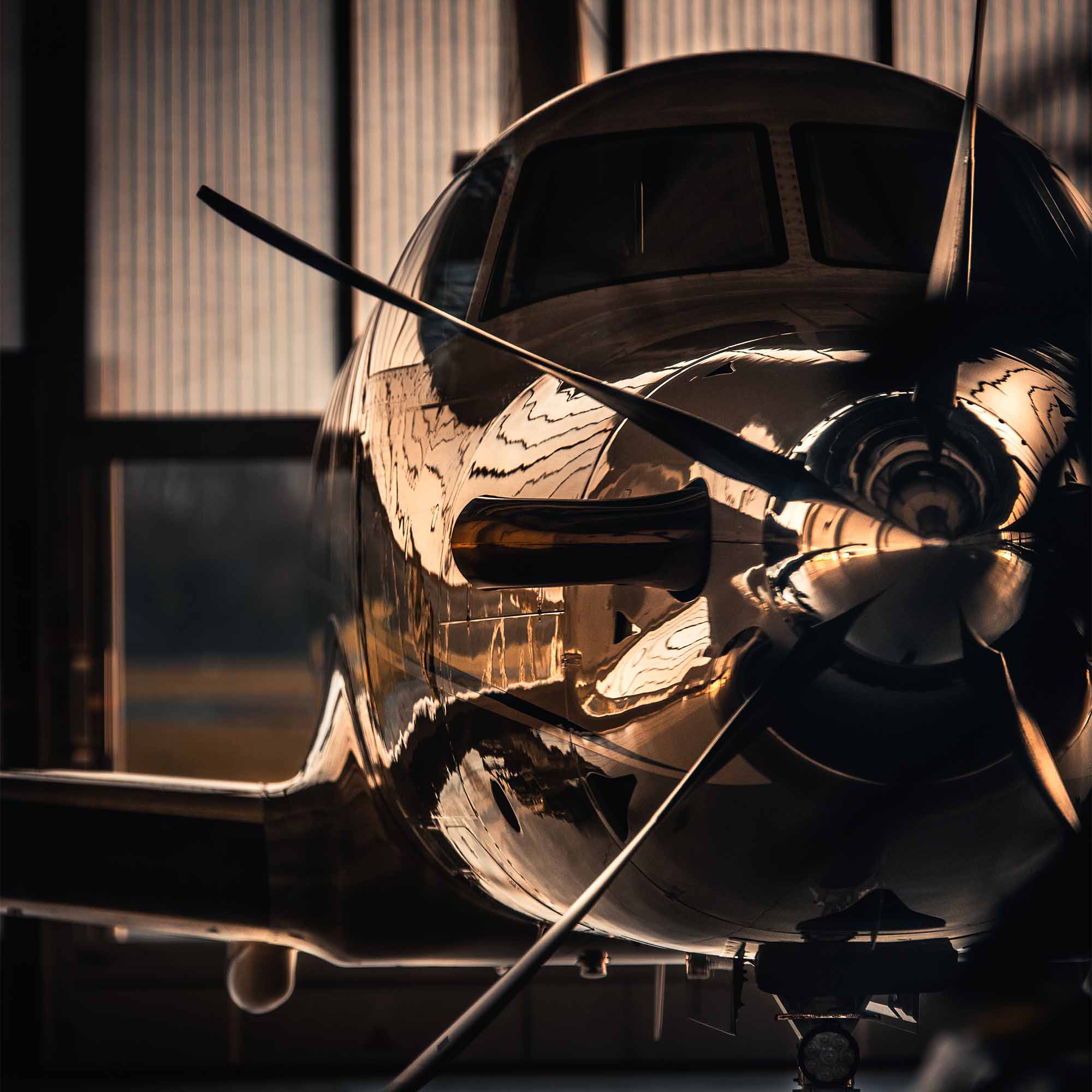 moody shot of a propeller aeroplane