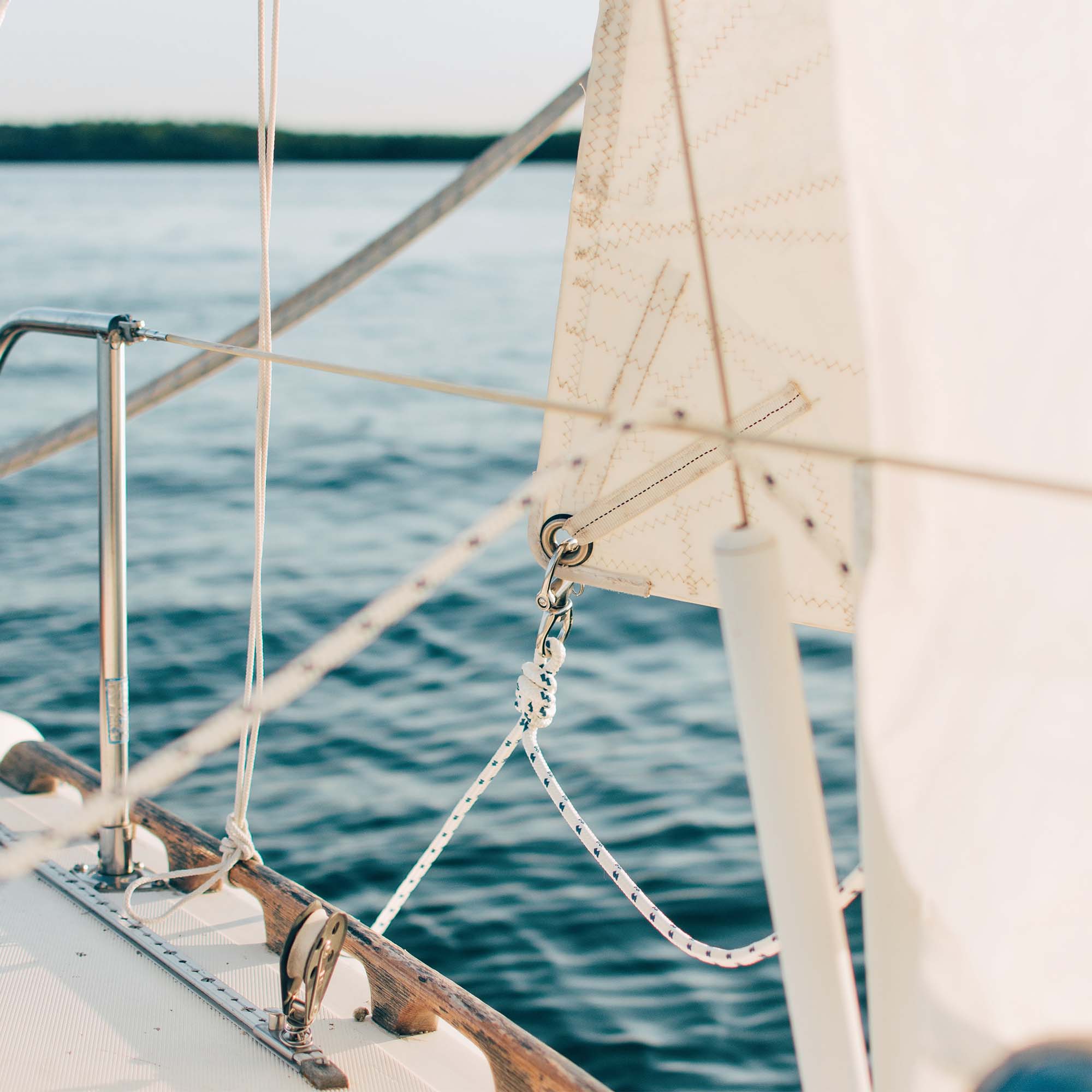 abstract shot of a sail on a sail boat